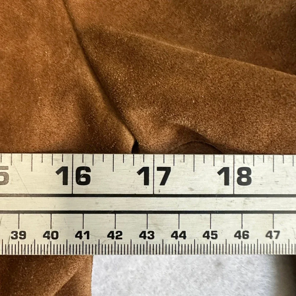 Gap Kids XXL 14-16 Brown Suede Fringe Western Jacket Floral Embroidered western